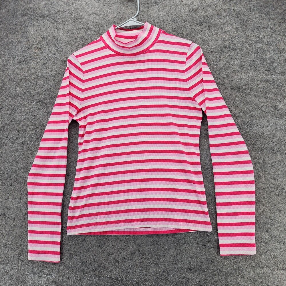 J Crew Shirt Womens Medium Long Sleeve Pink Striped